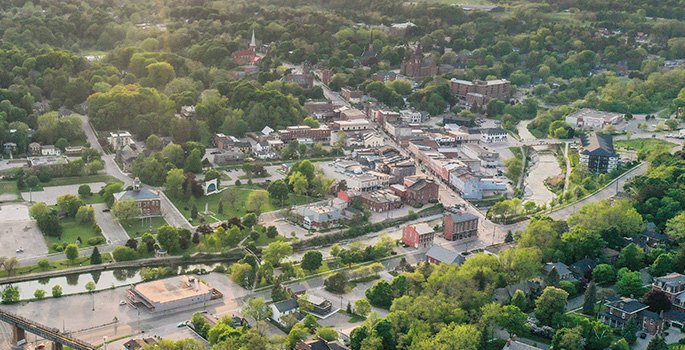 Aerial of downtown Port Hope